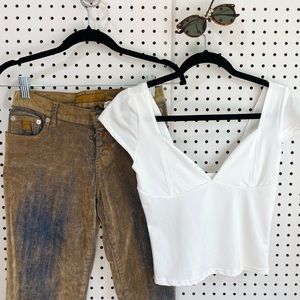 White deep v top